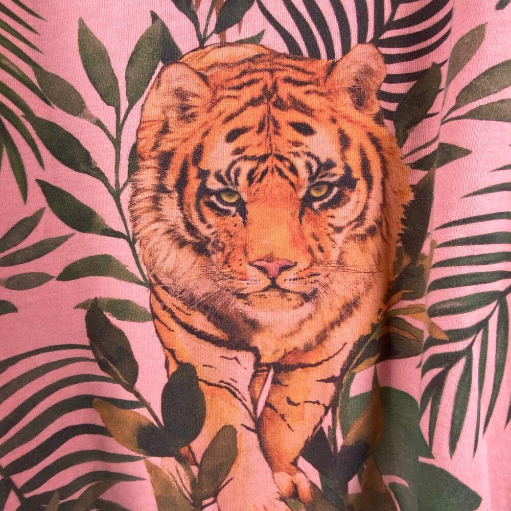 Aviator Nation Sweatshirt Size XL Pink Tiger Jungle Velvet Stripes - Picture 5 of 8